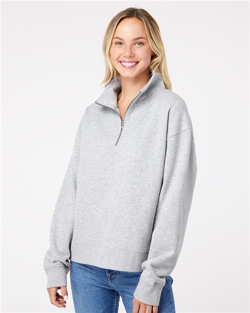 Women's Sueded Fleece Quarter-Zip Sweatshirt