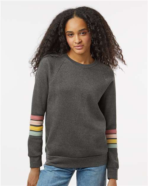 Women's Striped Sleeves Crewneck Sweatshirt