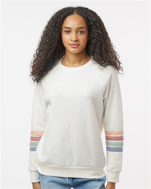 Women's Striped Sleeves Crewneck Sweatshirt