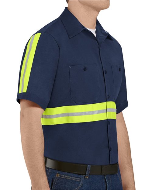 Enhanced Visibility Short Sleeve Cotton Work Shirt