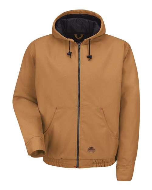 Blended Duck Zip-Front Hooded Jacket