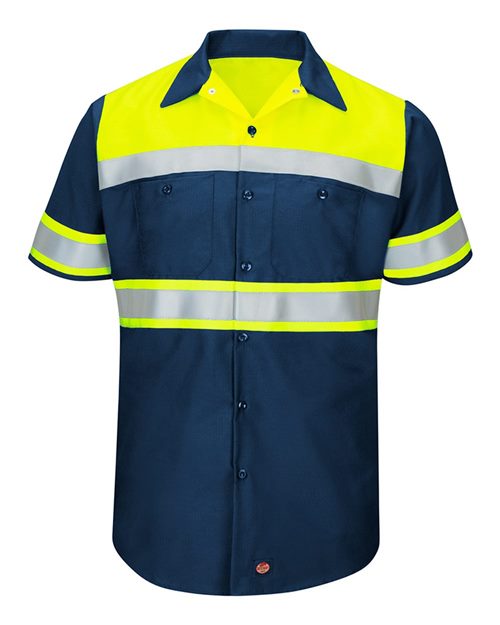 Hi-Visibility Colorblock Ripstop Short Sleeve Work Shirt