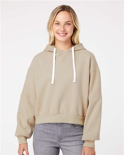 Women's Sueded Fleece Crop Hooded Sweatshirt