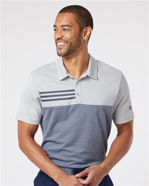 Heathered Colorblocked 3-Stripes Polo