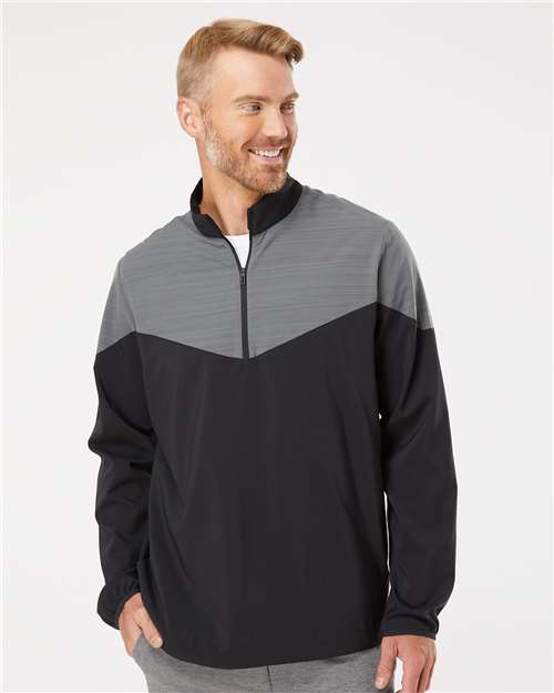 Heather Chevron Quarter-Zip Windshirt