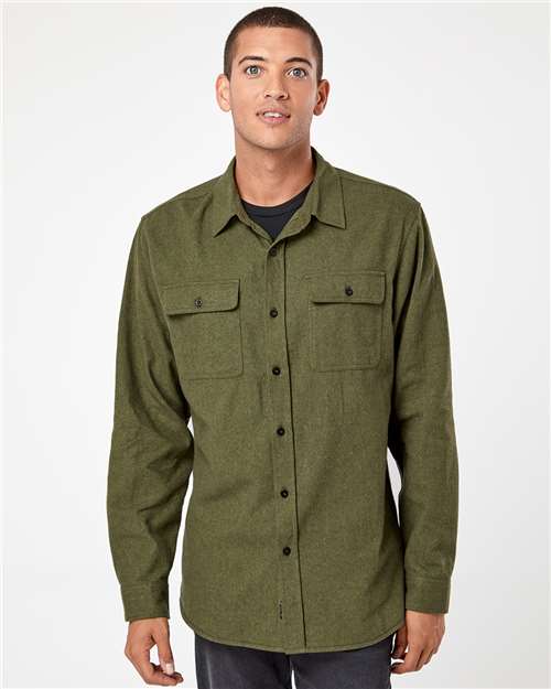 Solid Long Sleeve Flannel Shirt